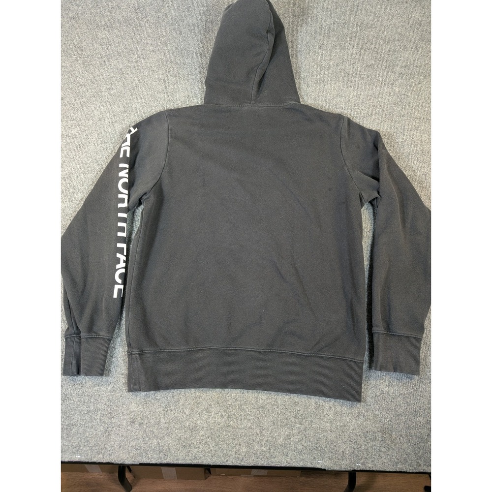 North Face Men Grizzly Bear Mountain Graphic Hoodie Black Sleeve Logo M #2339 - Picture 2 of 9